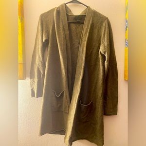 Barefoot dreams cozychic light olive cardigan- Sz Medium